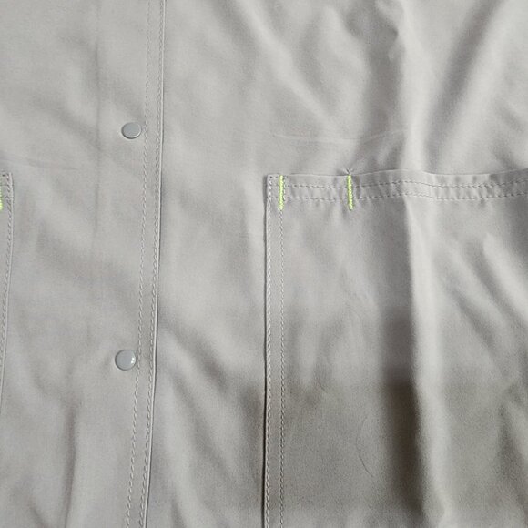 Scrubstar Womens Warm Up Premium Scrub Top Jacket Snap Front Stretch Ash Grey - Picture 6 of 7